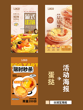 蛋挞活动宣传海报 蛋挞促销活动海报设计