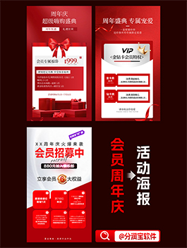 周年庆活动海报 会员营销活动周年庆海报设计